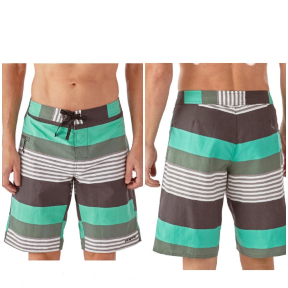Patagonia Green and Gray Board Shorts Quick-Dry Swimwear